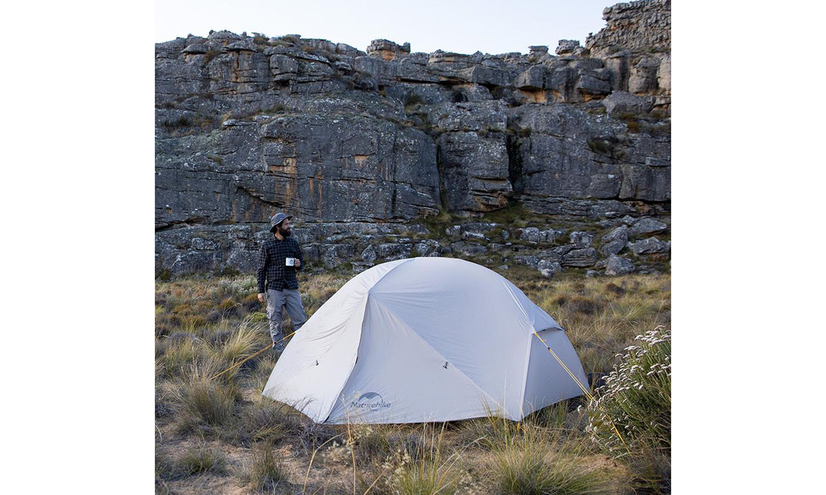 Палатка сверхлегкая двухместная с футпринтом Naturehike Mongar 2 (NH17T007-M) 20D, серая 3