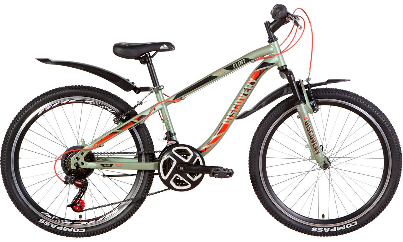 Велосипед Discovery FLINT AM Vbr 24" (2021) 2021 Зелено-красный 2 Велосипед Discovery FLINT AM Vbr 24" (2021) 2021 Зелено-красный 2
