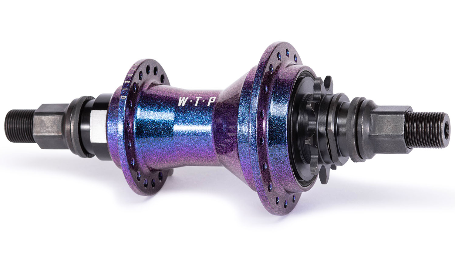 Втулка задняя WeThePeople HYBRID Freecoaster-/Cassette Regular Axle RSD 36H 14mm 9t с хабгардами перламутрово-фиолетовая 2
