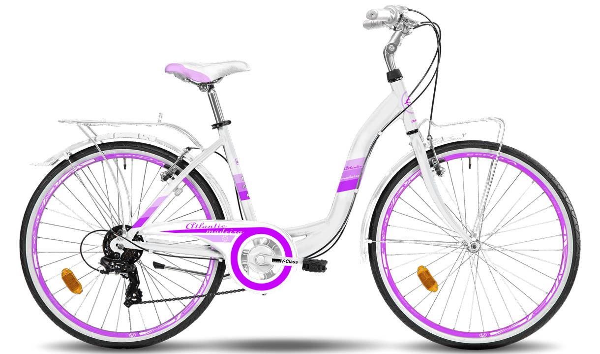 Фотография Велосипед Atlantic Madeira NX 26" размер M рама 17 2023 Бело-розовый