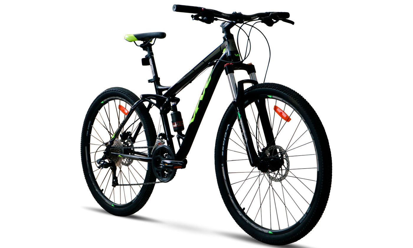 Велосипед VNC HighRider A5 27,5" размер М рама 17 2023 Черно-зеленый 3