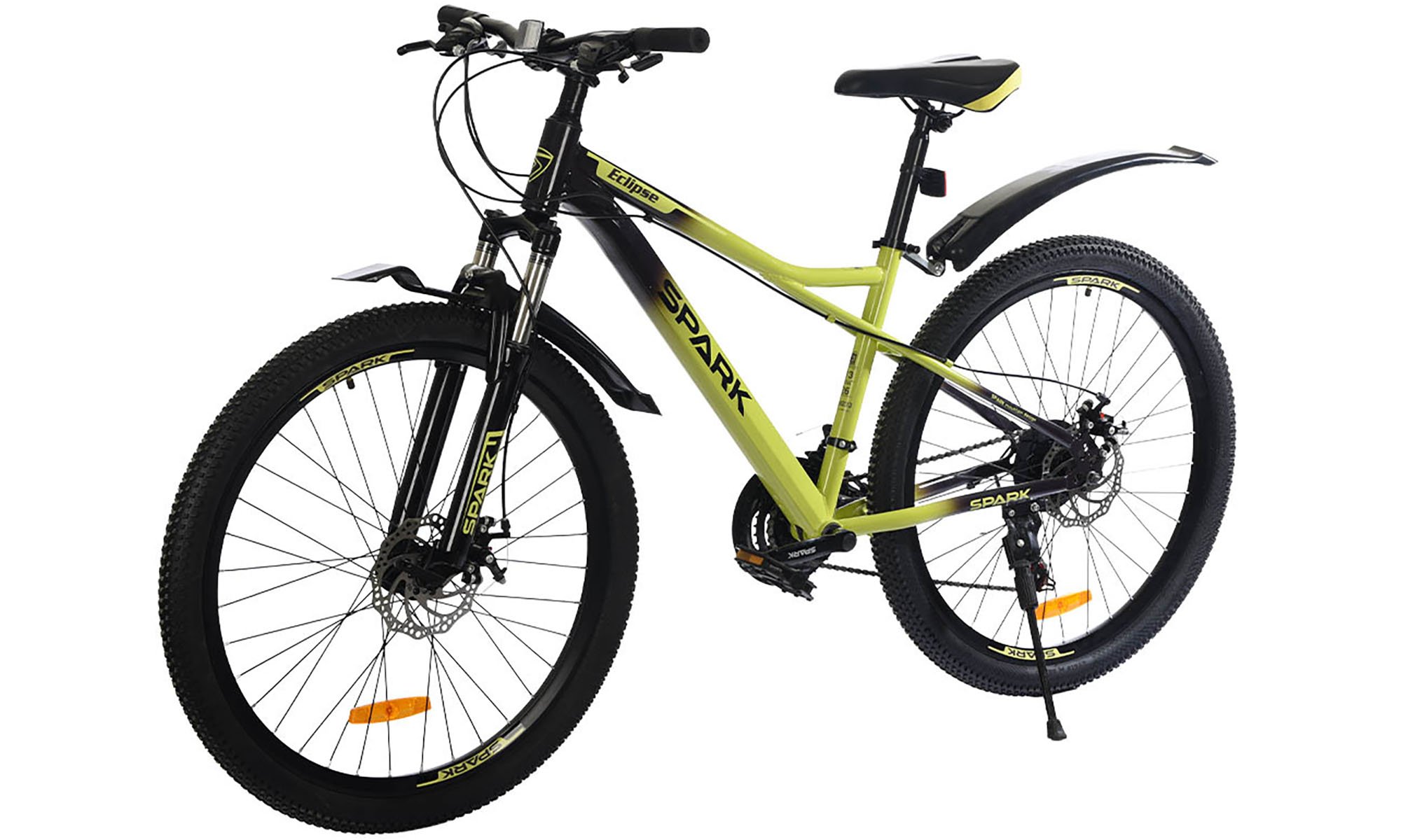 Велосипед SPARK ECLIPSE 26", размер XS, рама 13", год 2026, черно-зеленый 3