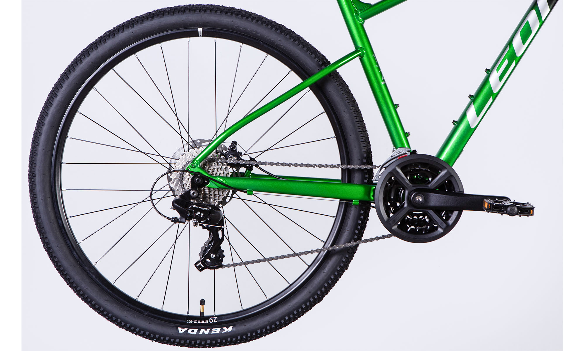 Велосипед Leon TN 105 DD CS 29", розмір L, рама 19", рік 2025, чорно-зелений 4 Велосипед Leon TN 105 DD CS 29", розмір L, рама 19", рік 2025, чорно-зелений 4