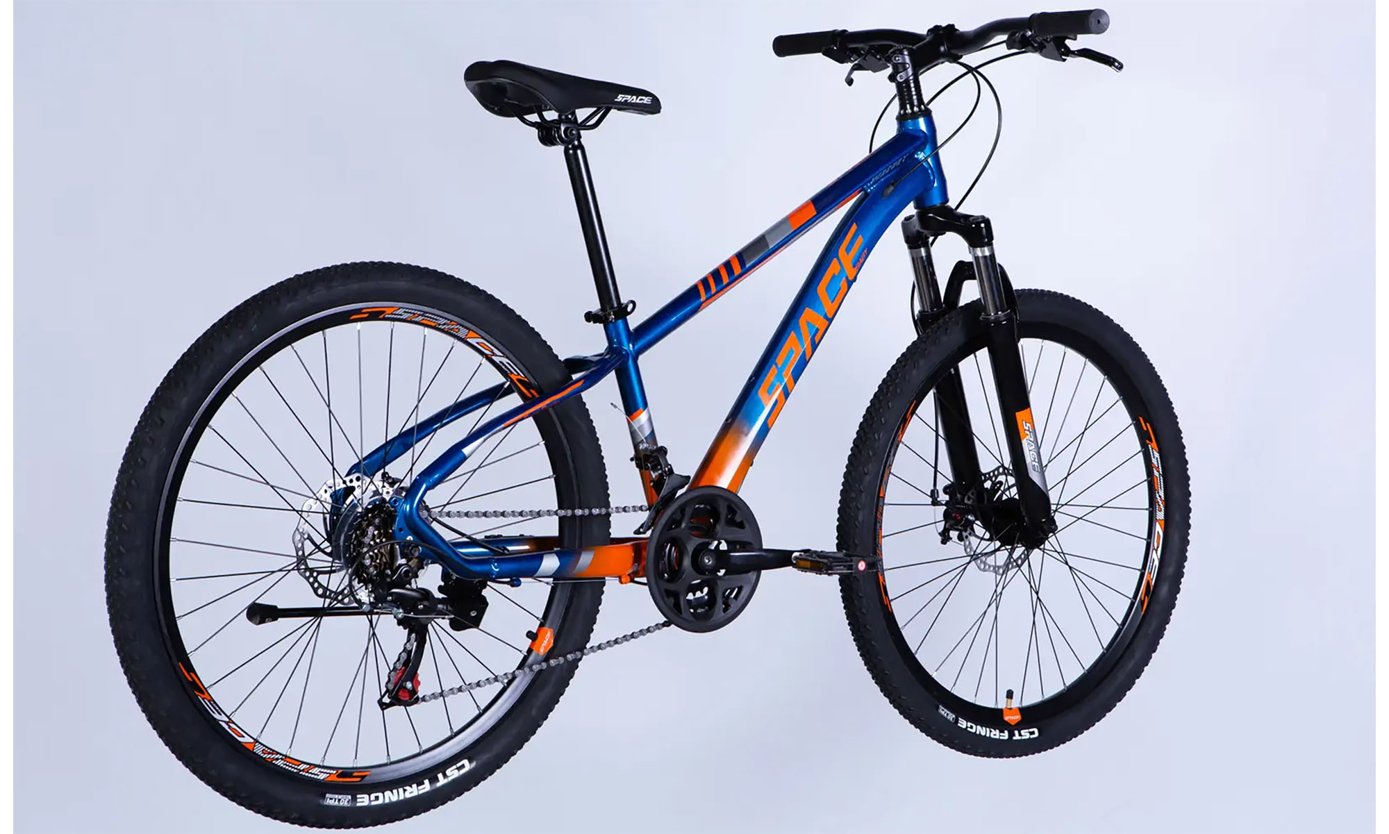 Велосипед SPACE MERCURY DD FR, 26", розмір XS рама-13", рік 2026, синьо-помаранчевий 4