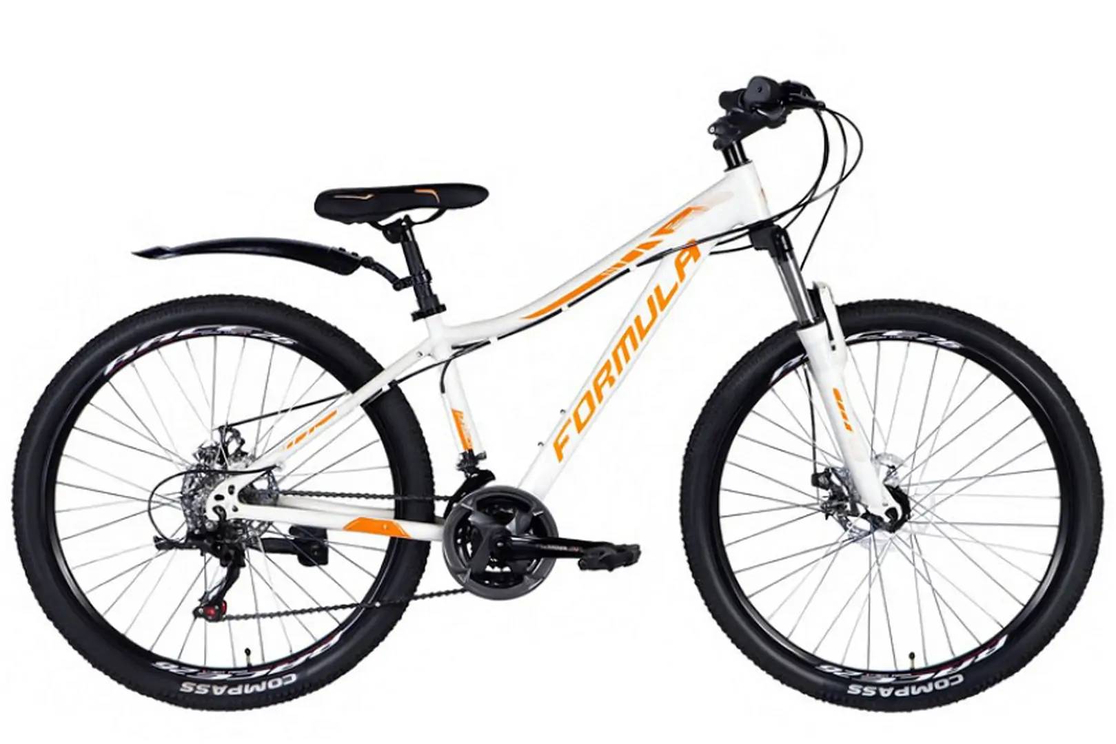 Велосипед Formula ELECTRA DD FR 26", розмір XS, рама 14", 2025, біло-помаранчевий 