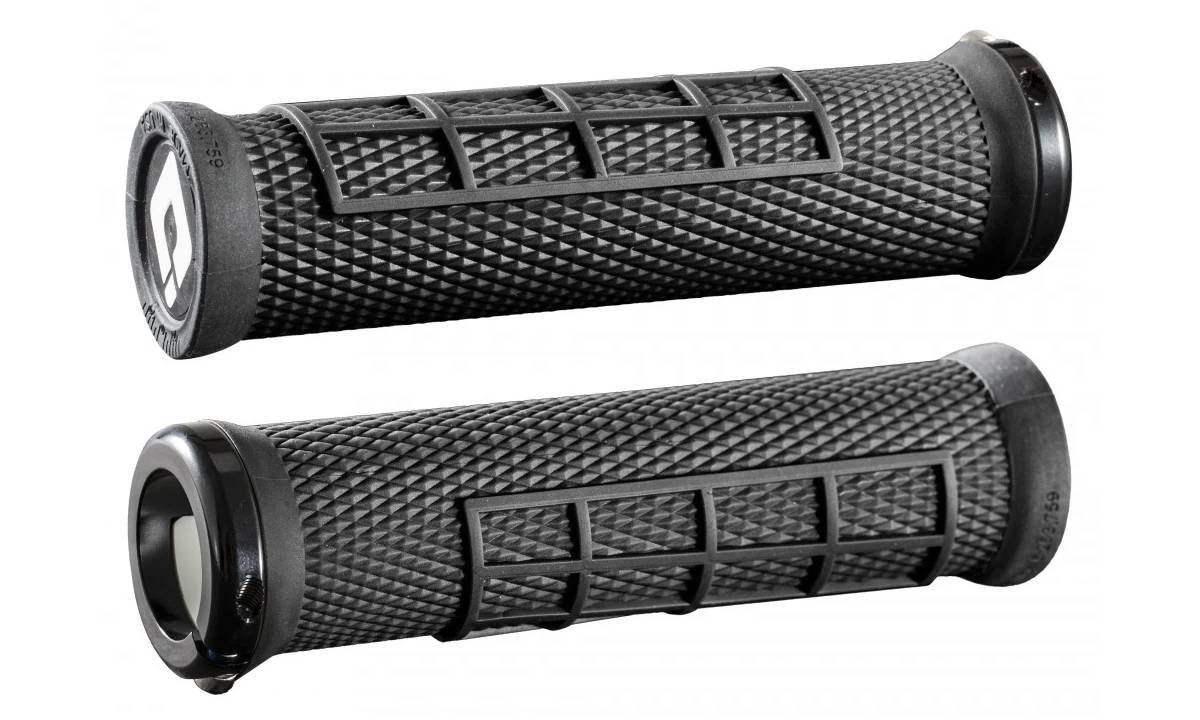 Гріпси ODI Elite Flow, V2.1 Lock On, чорні з чорними замками 