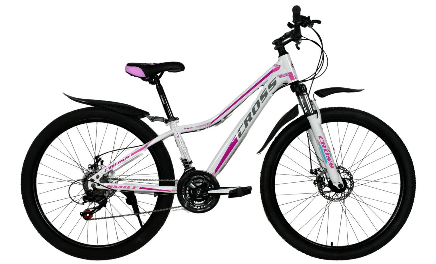 Фотографія Велосипед Cross SMILE 26" розмір XS рама 13" 2022 Біло-фіолетовий