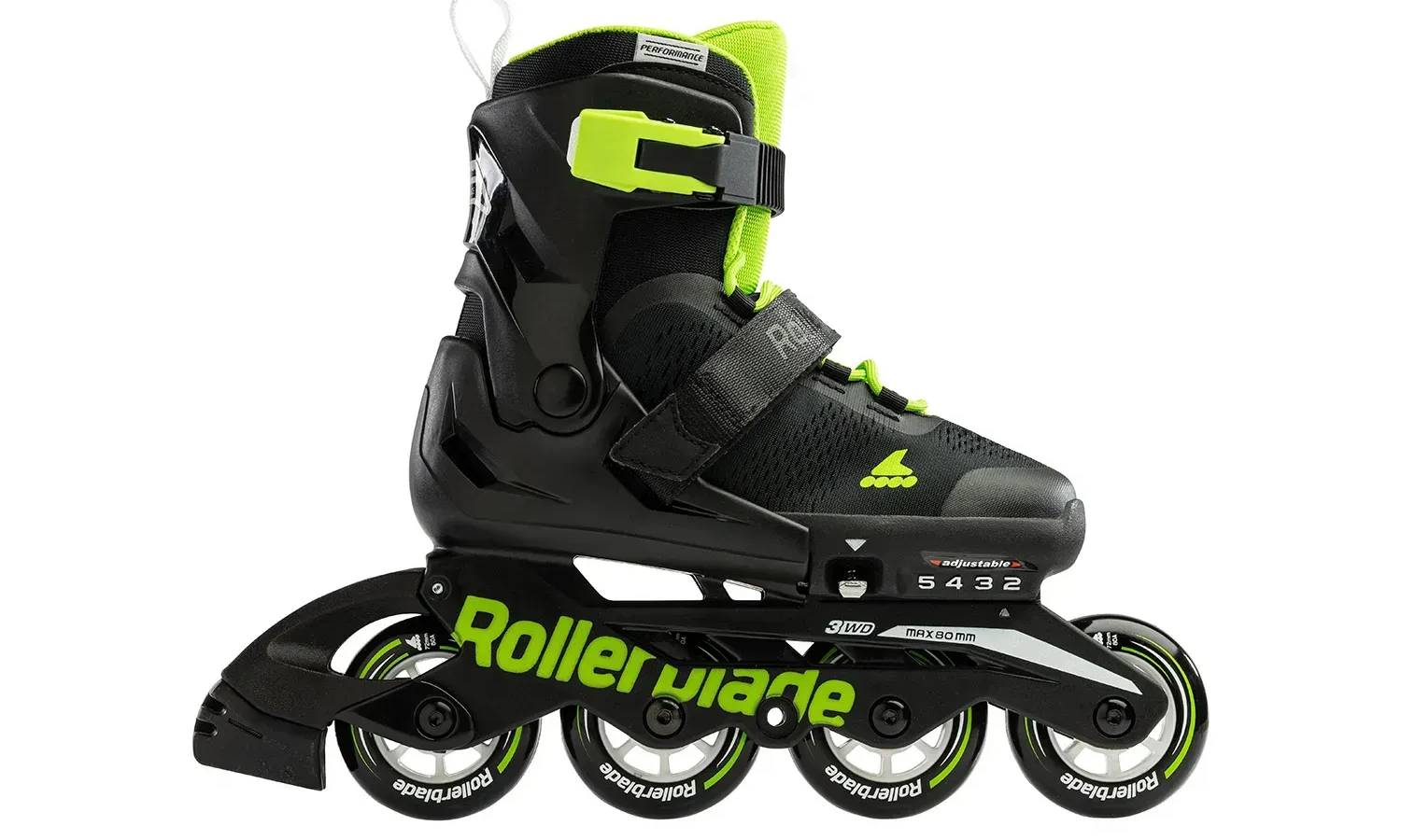 Ролики Rollerblade Microblade 2024 black-green 28-32 4