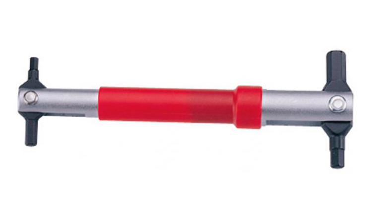 Фотография Ключ ICE TOOLZ 36H1 шестигранник 4/5/6/8 мм с измен. углом  Серебристо-красный