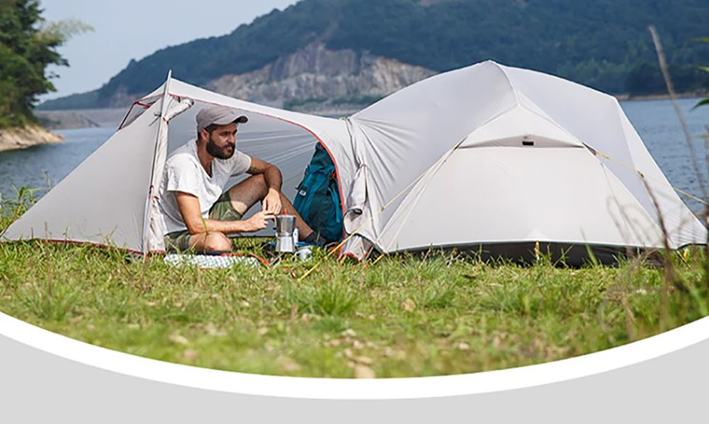 Палатка сверхлегкая двухместная с футпринтом Naturehike Mongar 2 (NH17T007-M) 20D, серая 4