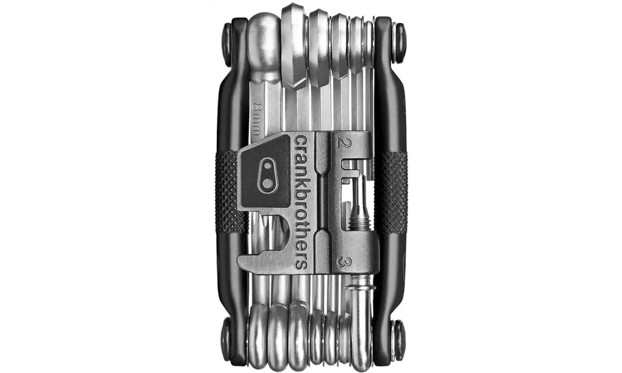 Мультитул Crankbrothers M19, 2/2.5/3/4/5/6/8мм, T10/Т25, Phillips #1/2, flat #2, ключи для спиць, выжимка ланцюга, чорний Мультитул Crankbrothers M19, 2/2.5/3/4/5/6/8мм, T10/Т25, Phillips #1/2, flat #2, ключи для спиць, выжимка ланцюга, чорний