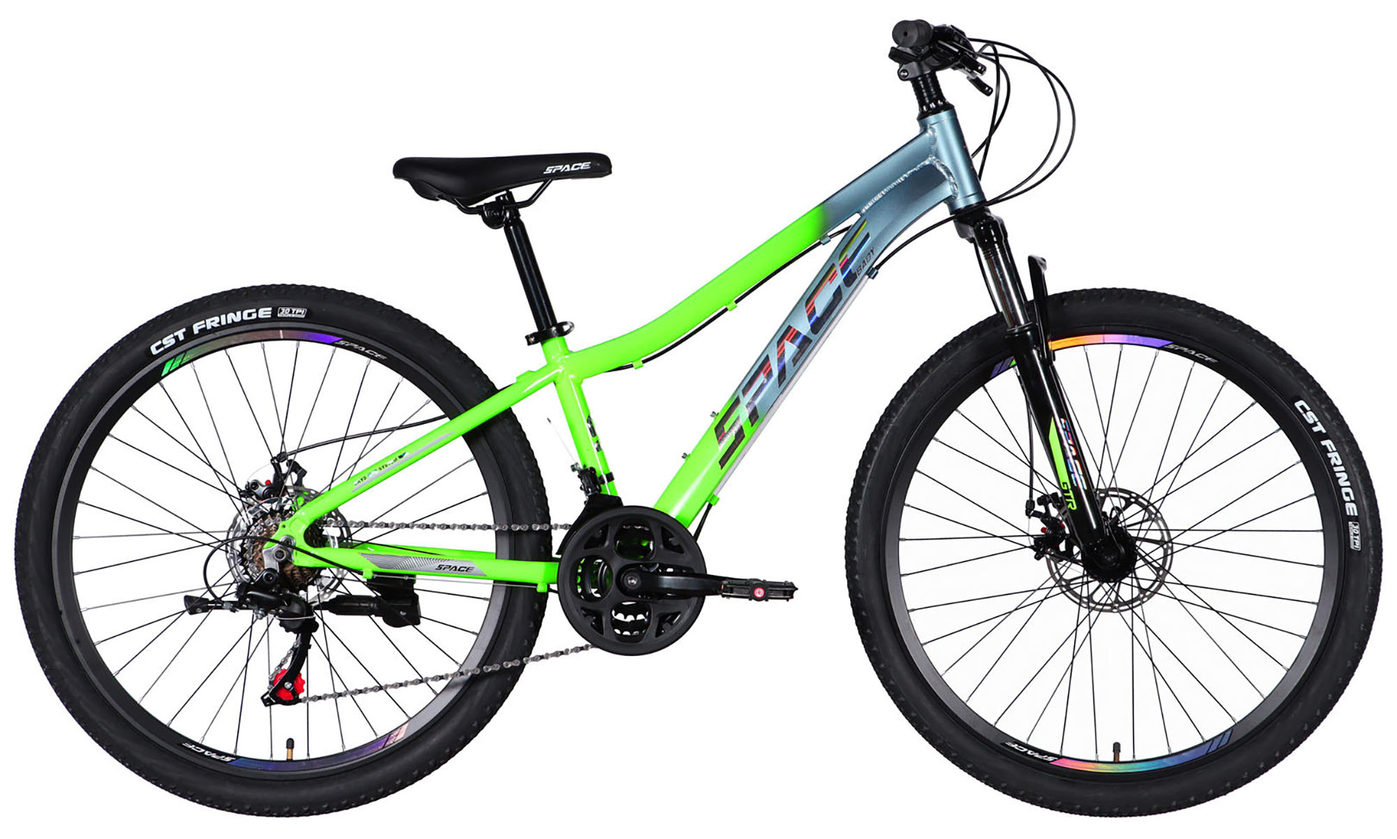 Велосипед SPACE LYRA DD FR, 26", розмір XS, рама-13", рік 2026, сріблясто-зелений 