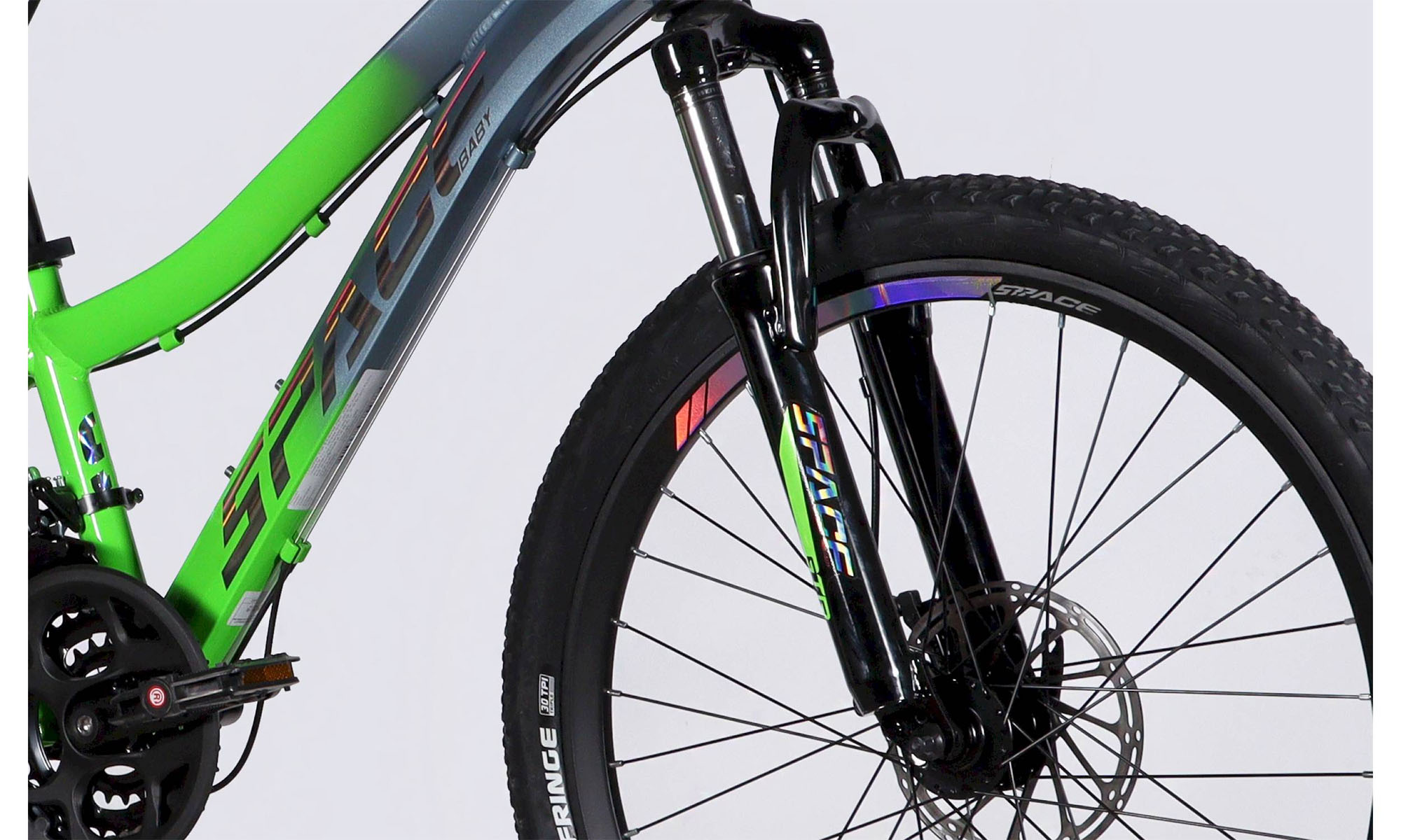 Велосипед SPACE LYRA DD FR 27.5", размер S, рама-15", год 2026, серебристо-зеленый 2