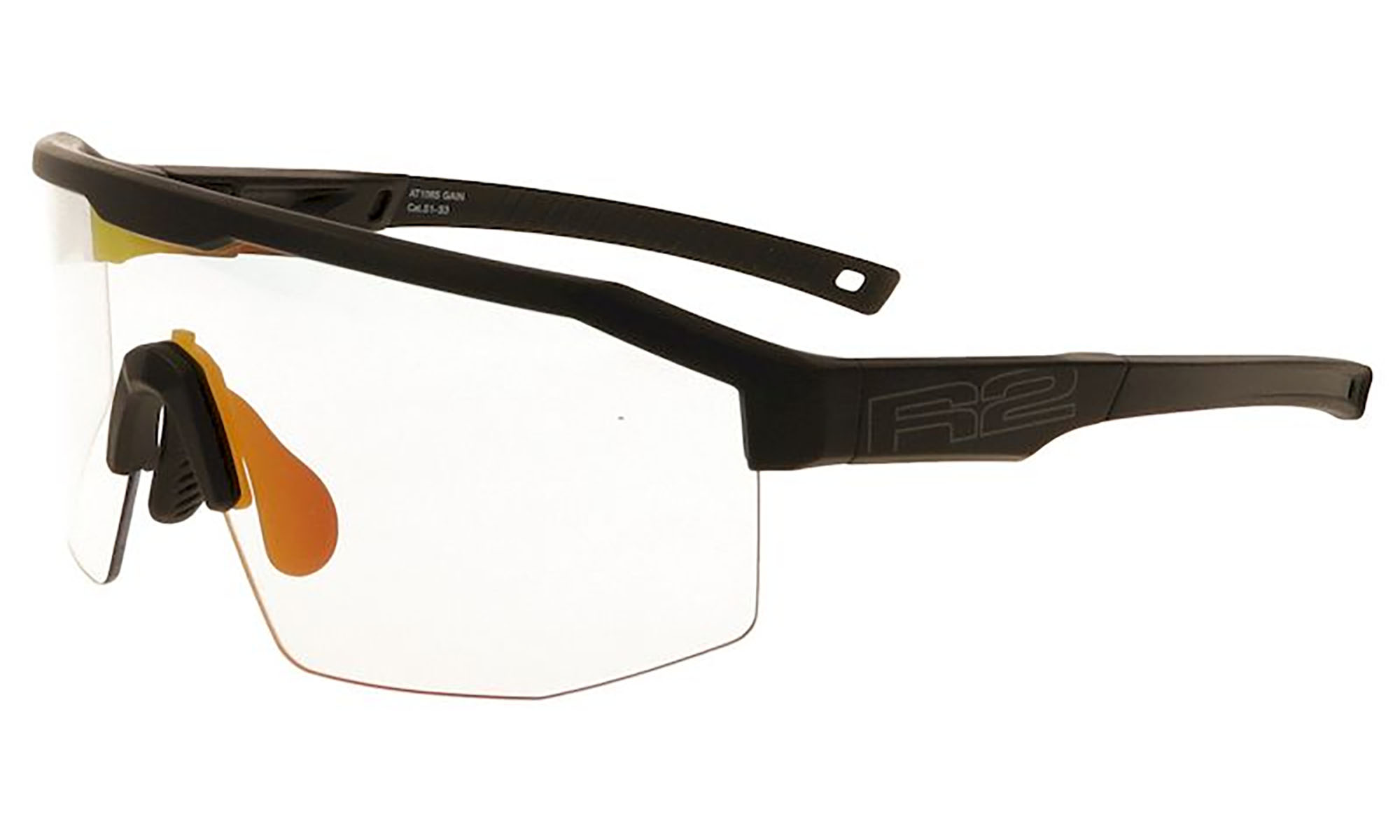 Очки R2 GAIN черные матовые линза clear to grey (Photochrom), black/red full revo, кат. 1-3 