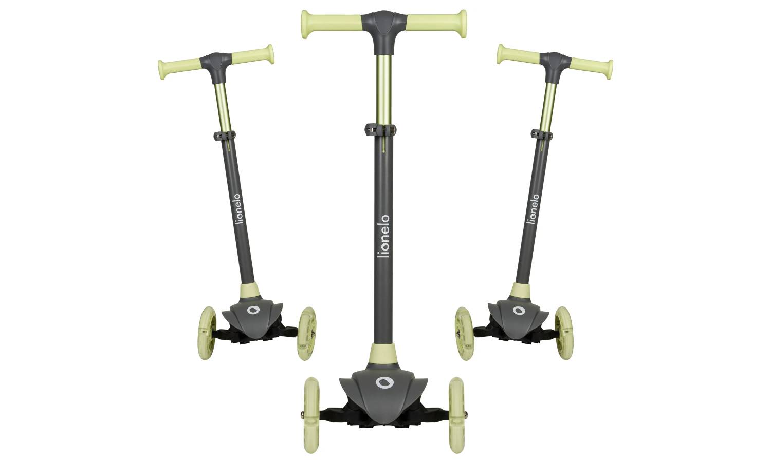 Дитячий скутер Ліонело Джессі Грей зелений 2 Дитячий скутер Ліонело Джессі Грей зелений 2