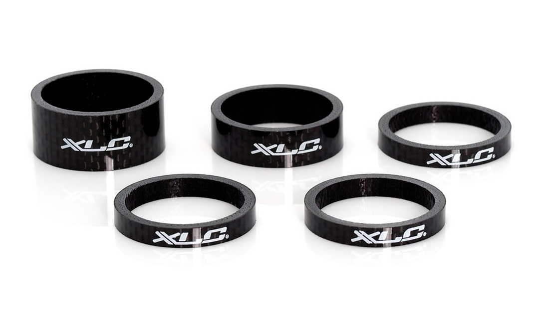 Фотография Проставочные кольца XLC AS-A02, 1 1/8" (3x5, 1x10, 1x15), карбон, 5шт. 