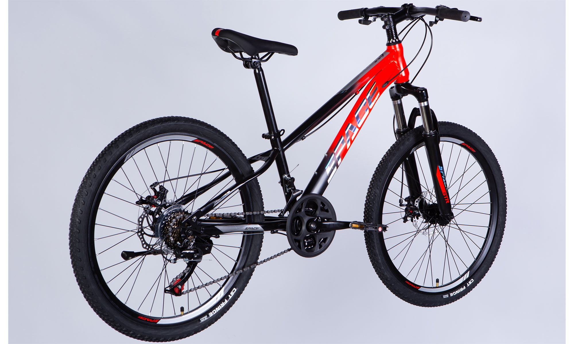 Велосипед SPACE MARS DD FR 24", ST, XXS, рама-11", 2025, червоно-чорний 7