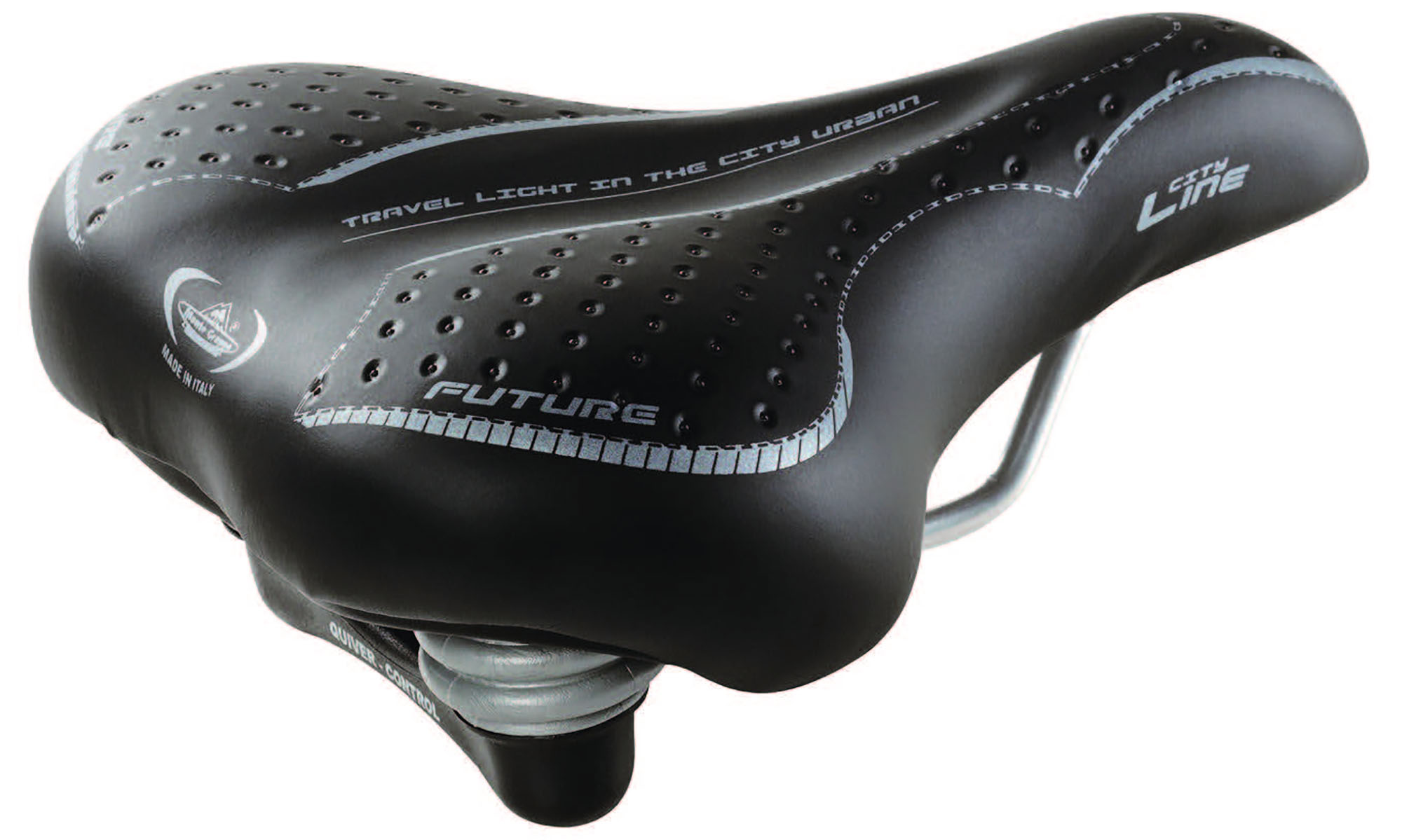 Седло Monte Grappa EL FUTURE LADY 1900, с эластомерным демпфером, черный, 250х190 мм 