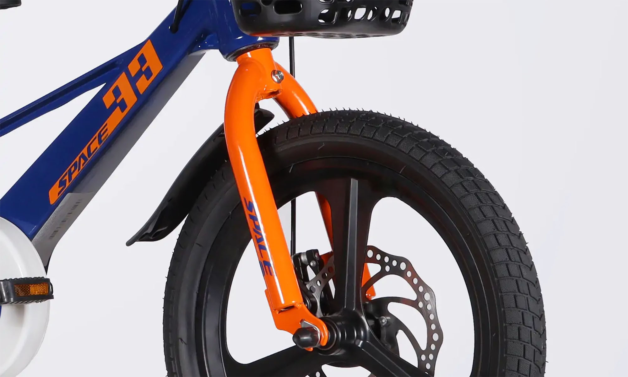Велосипед SPACE KID ORION DD 16", размер XXS, рама-9", год 2026, синий с оранжевым 4