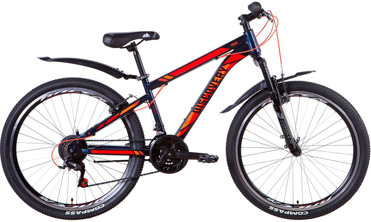 Велосипед Discovery TREK AM Vbr 26" (2021) 2021 Синьо-жовтогарячий 2