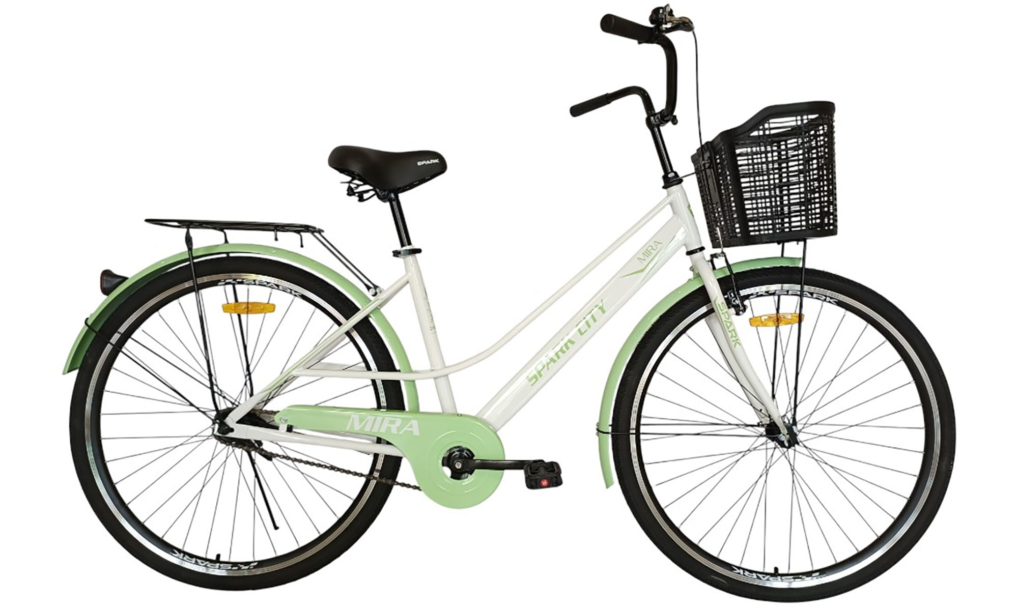 Велосипед SPARK CITY MIRA 28", размер M, рама - 18", год 2026, серый с зеленым 