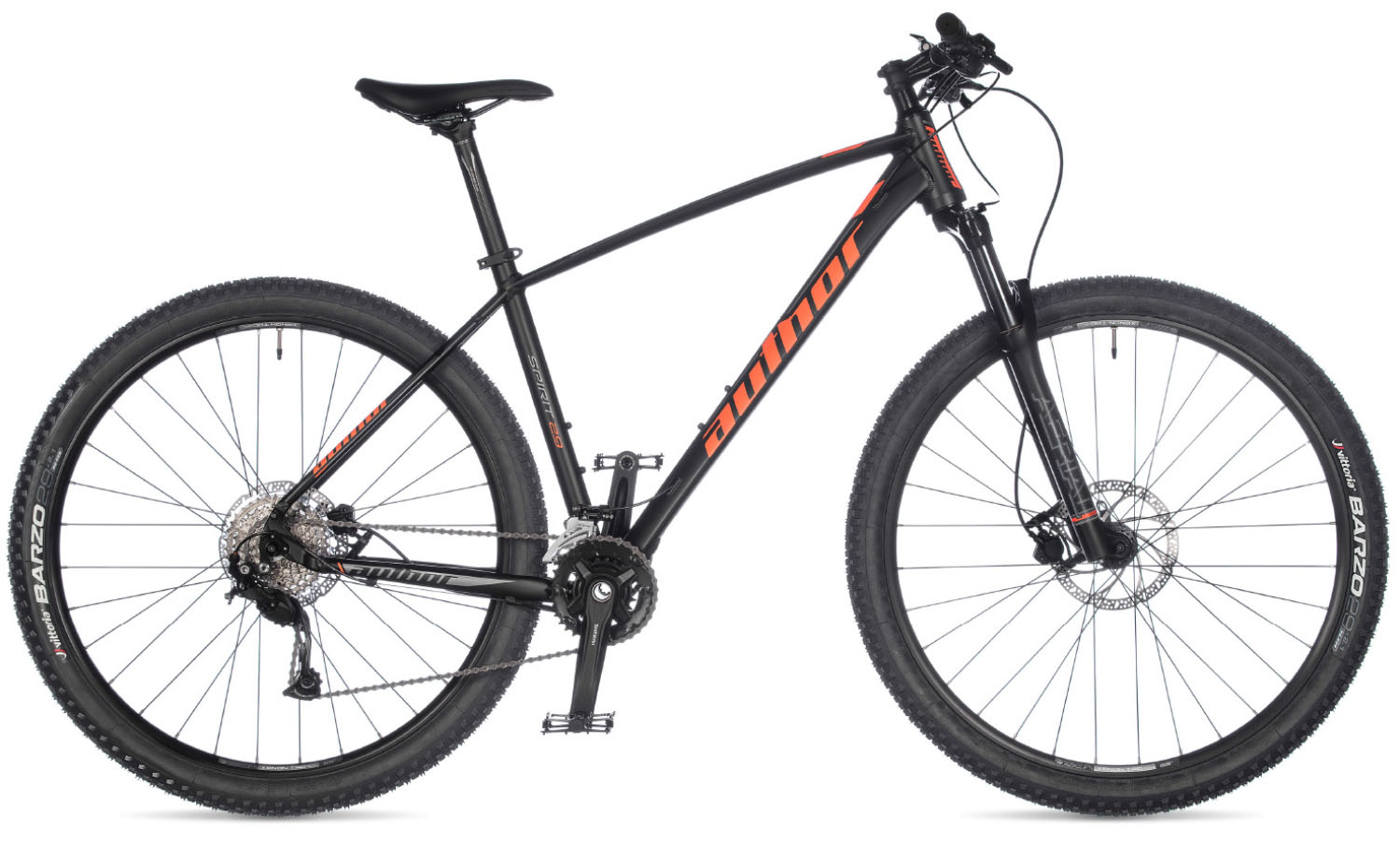 Фотография Велосипед AUTHOR (2023) Spirit 29", рама 17", цвет-черный (оранжевый) // черный