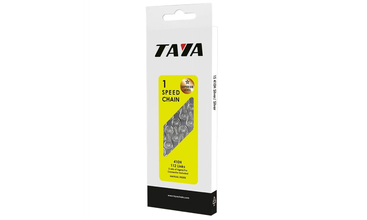Цепь Taya 410H 1 шв 1/2"X1/8", 112L, серебристый 2