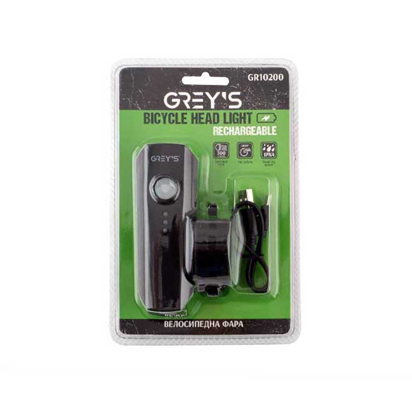 Фонарь передний Grey's LED 300лм 1800mAh 2