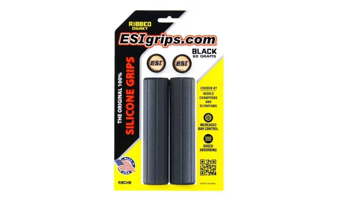 Гріпси ESI Ribbed Chunky Black Silicone Bicycle Grips 9 Гріпси ESI Ribbed Chunky Black Silicone Bicycle Grips 9