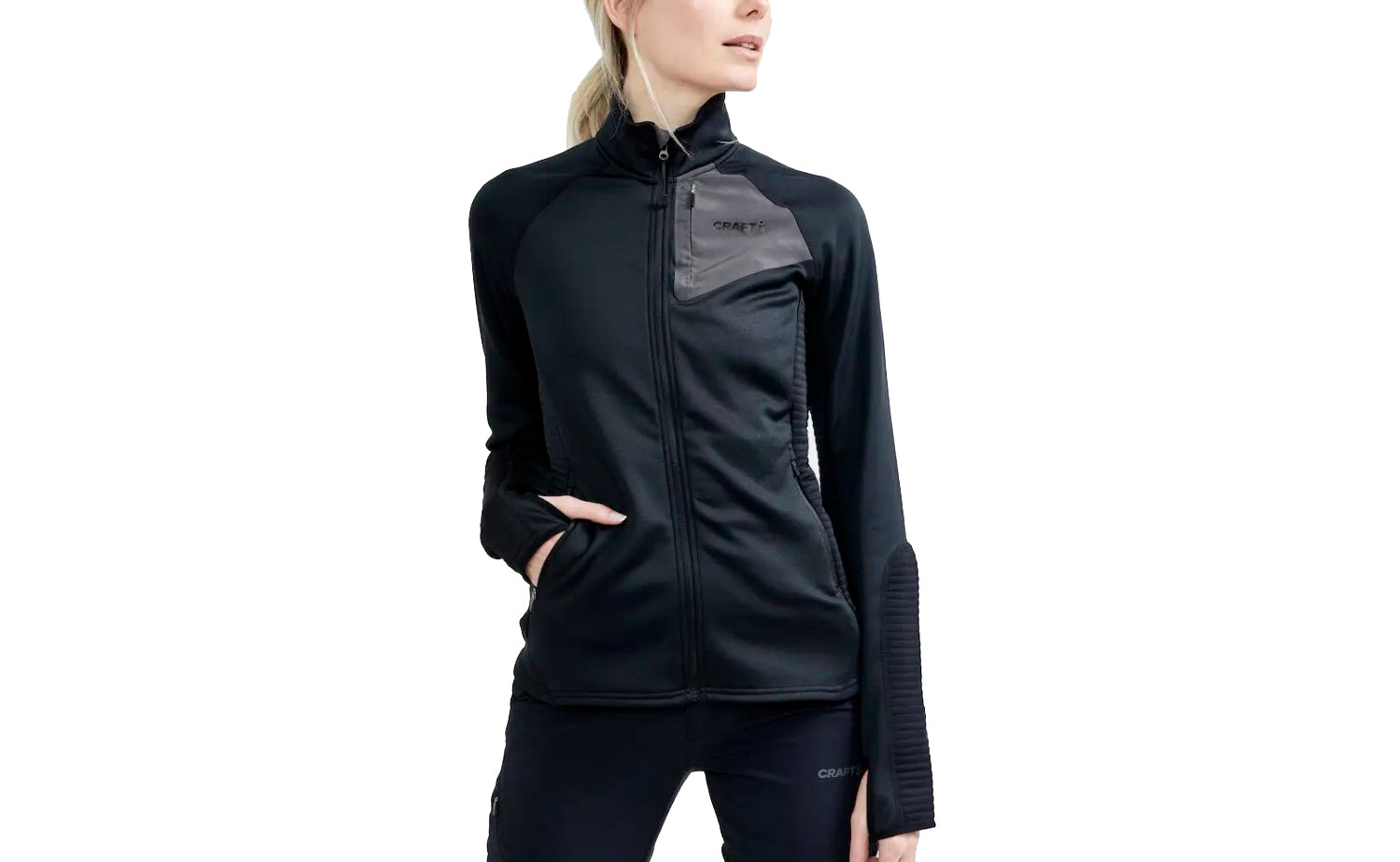 Кофта Craft ADV Tech Fleece Thermal midlayer женский, размер S, сезон AW 21, черно-серый 5