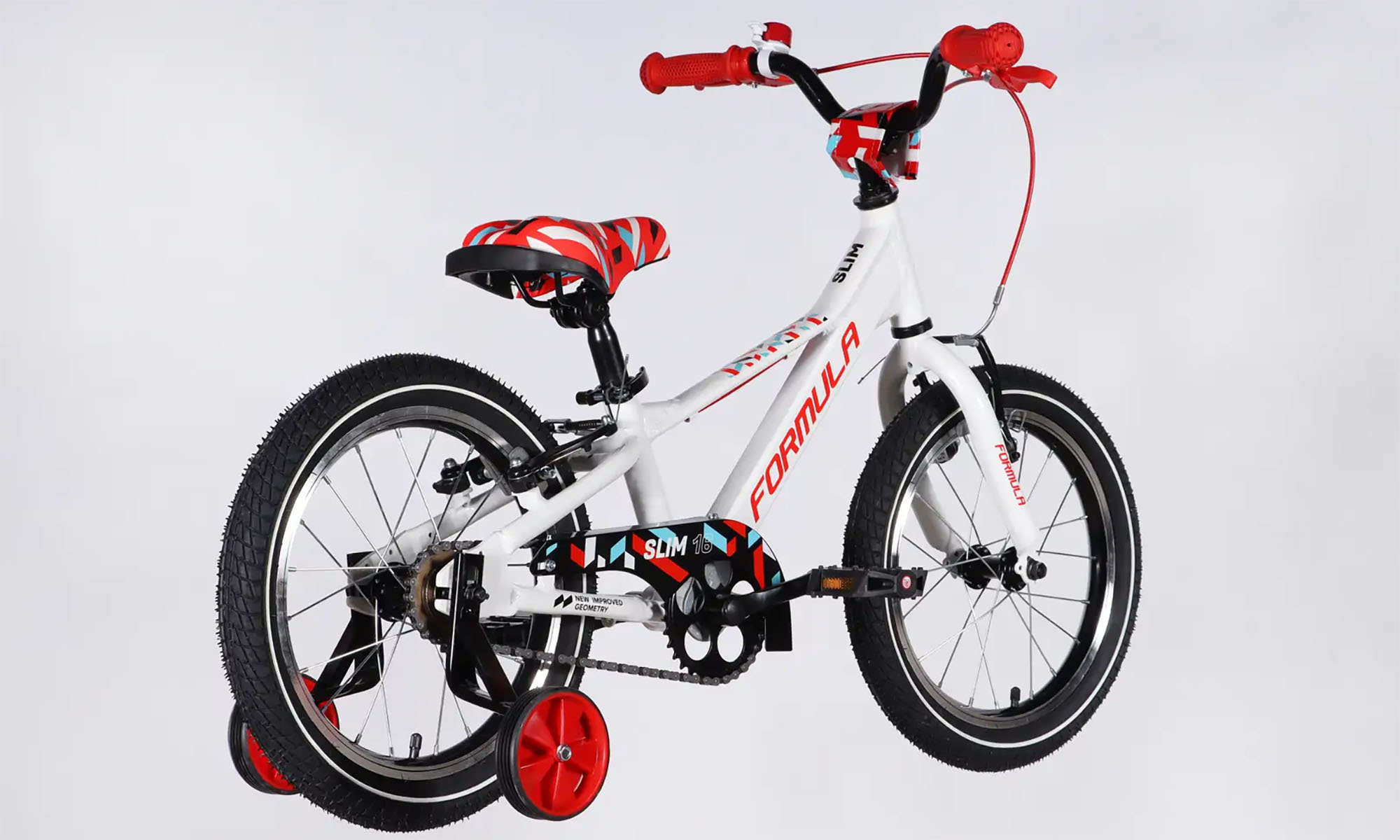 Велосипед Formula Kid SLIM Vbr FR 16", размер XXS, рама-8,5", год 2026, белый с красным 2