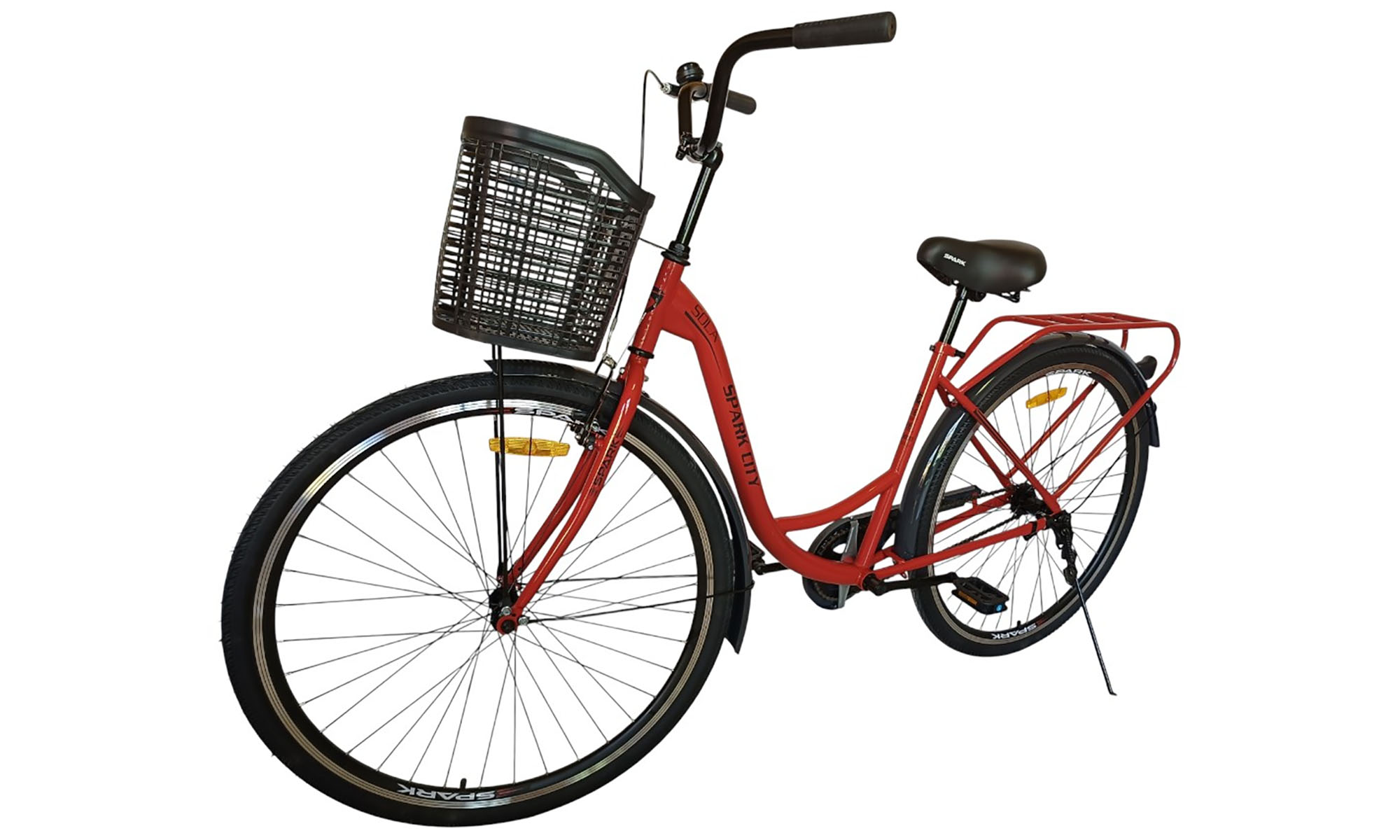 Велосипед SPARK CITY SOLA 28", размер M, рама - 18", год 2026, красно-черный 5