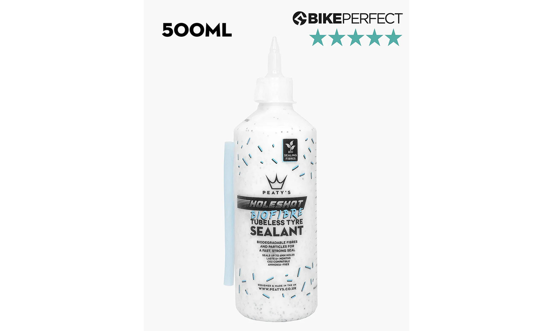 Фотография Герметик бескамерный Peaty's Holeshot BioFibre Tubeless Tyre Sealant 500ml