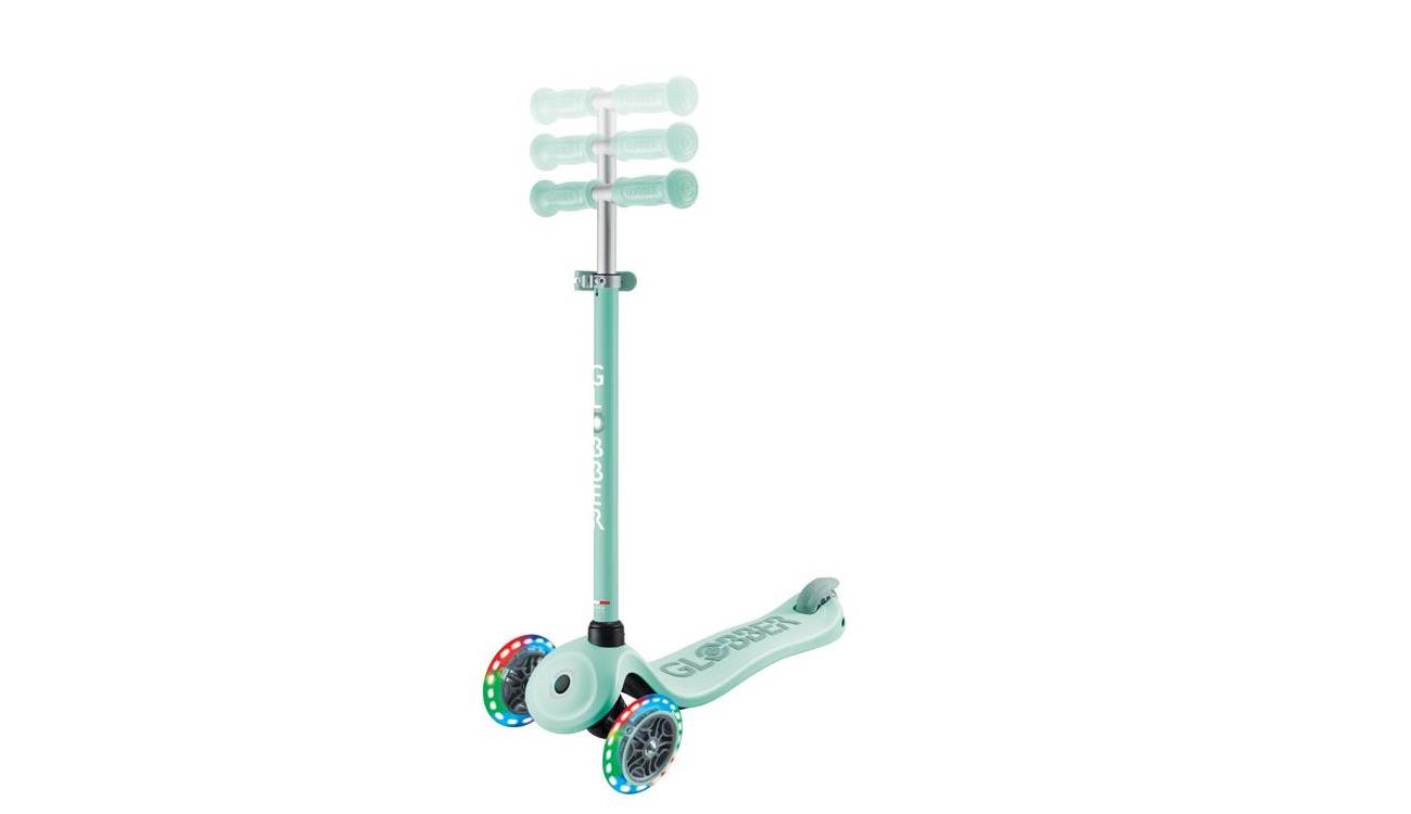 Самокат GLOBBER GO UP SPORTY со светящимися колёсами, мятно-фисташковый, 1+ 4