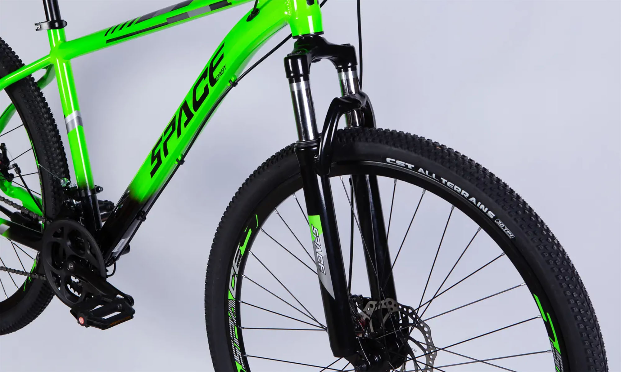Велосипед SPACE MERCURY DD FR 29", размер M, рама-18", год 2026, зелено-черный 4