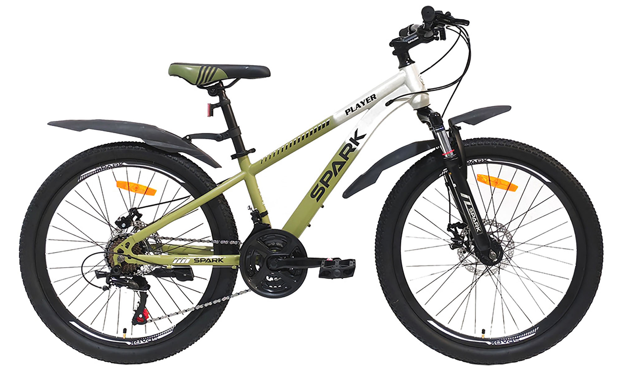 Велосипед SPARK PLAYER 24", размер XXS, рама 12", год 2025, бело-зеленый Велосипед SPARK PLAYER 24", размер XXS, рама 12", год 2025, бело-зеленый