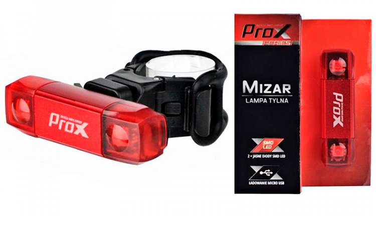 Фотографія Мигалка задня ProX Mizar 2xSMD LED 30Lm USB 