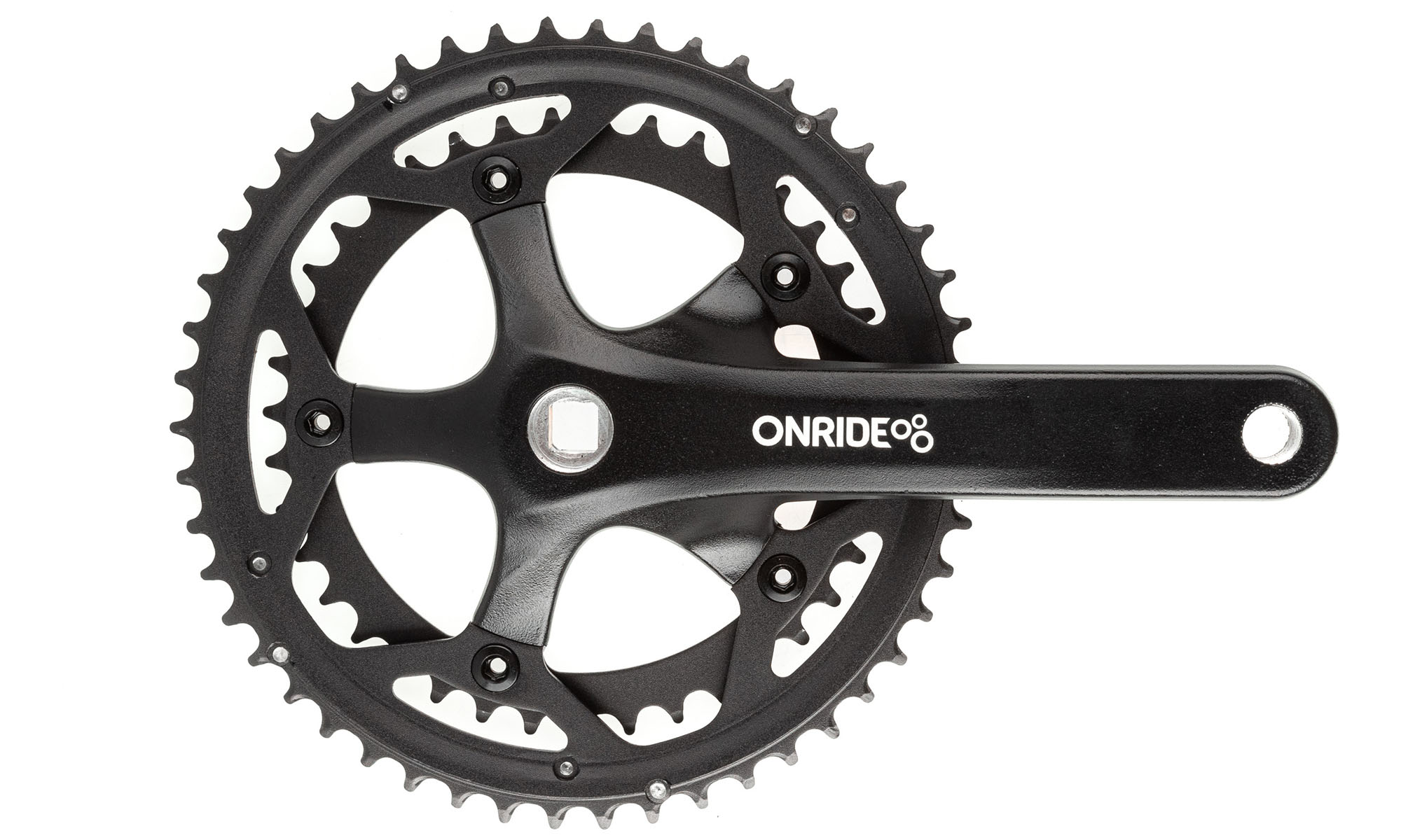 Шатуны ONRIDE Duet 1020, под квадрат, 170 мм, 39-50Т, BCD 130 мм, на 10/9 ск., черный Шатуны ONRIDE Duet 1020, под квадрат, 170 мм, 39-50Т, BCD 130 мм, на 10/9 ск., черный