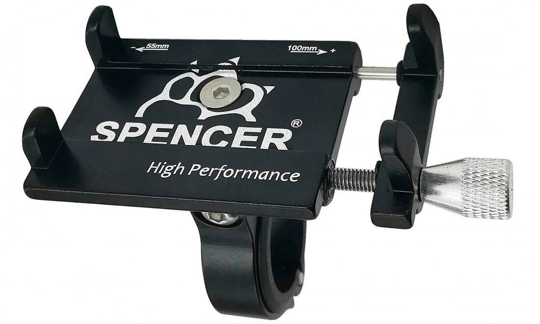 Фотография Велокрепление Spencer для телефона 3.2-6.5", алюминий, чёрное