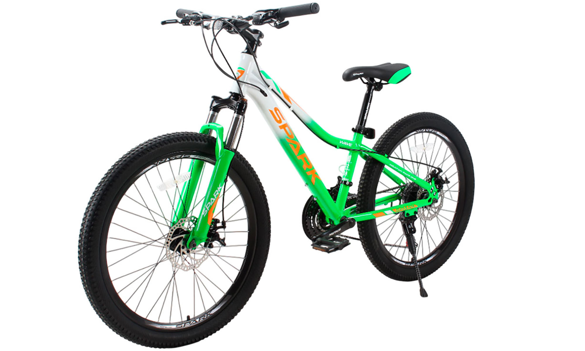Велосипед SPARK WAVE JR. 24", розмір XXS, рама 12", рік 2025, біло-зелений 3