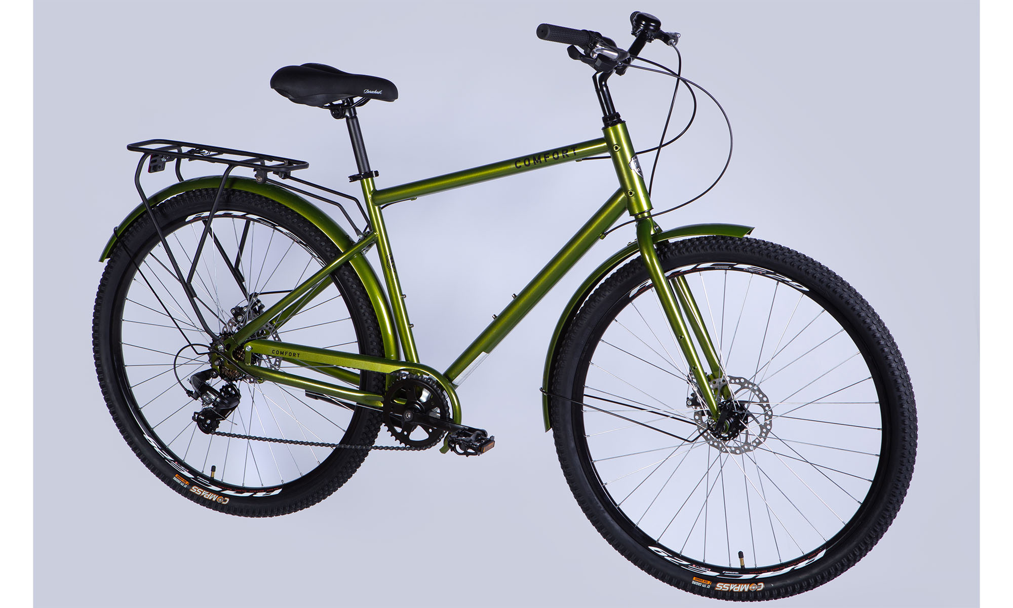 Велосипед Dorozhnik COMFORT MALE DD FR 28", размер L, рама-20", 2025, болотно-зеленый  3