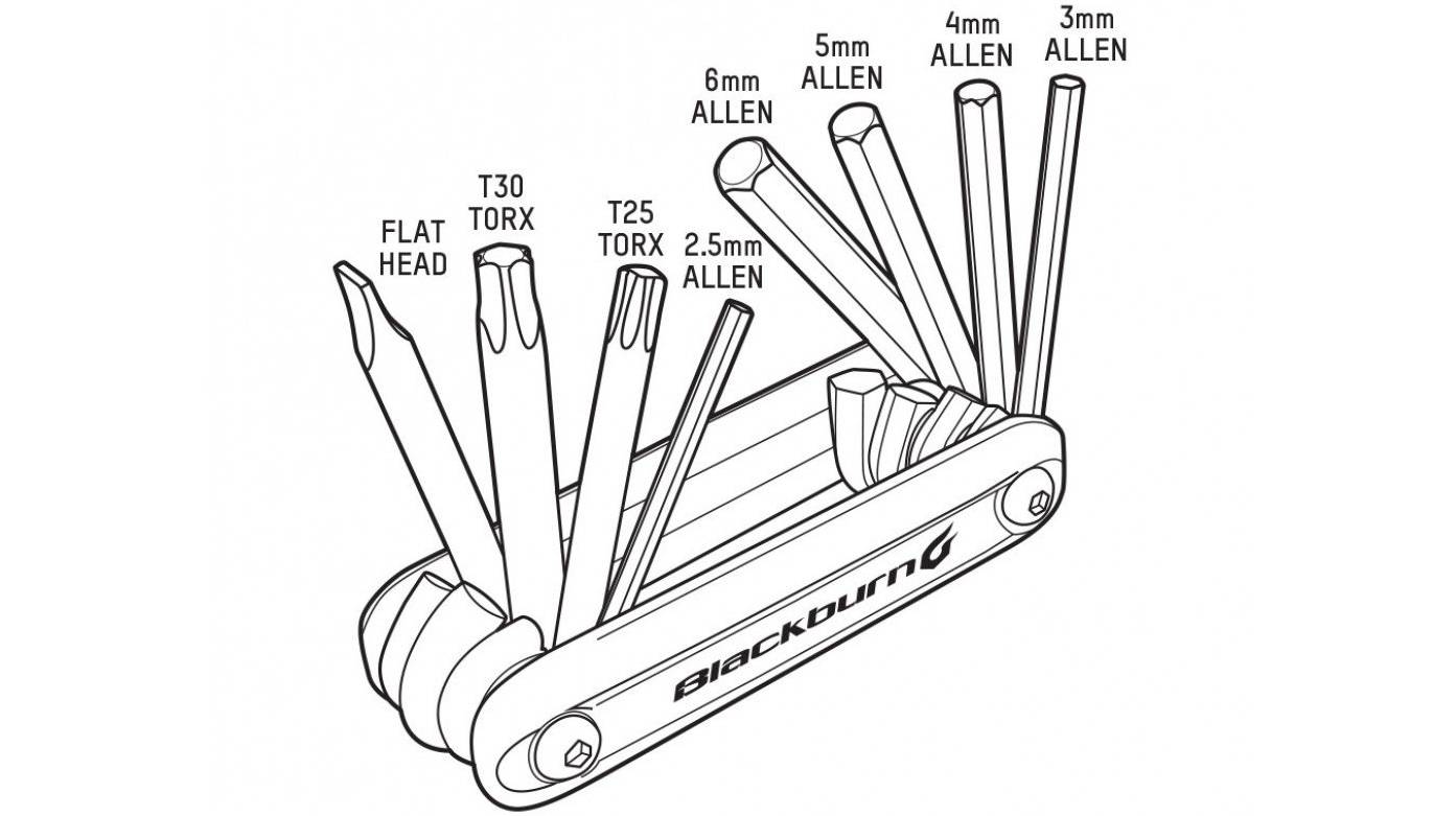 Ключ склад Blackburn Grid 8 Mini-Tool 8 функцій 110г 2