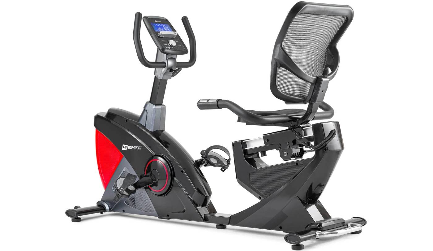 Горизонтальний велотренажер Hop-Sport HS-070L Helix iConsole+ чорно-червоний 8