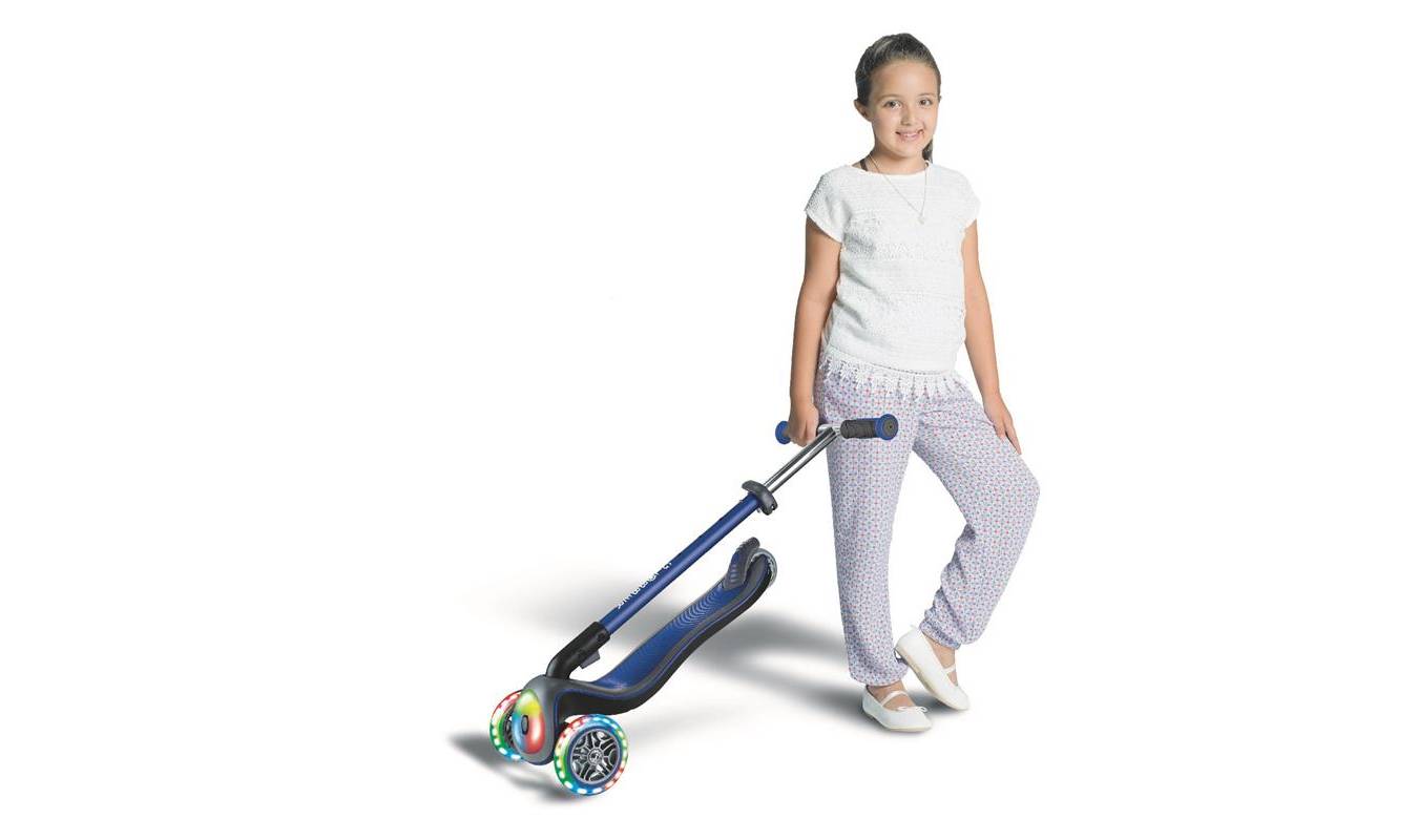 Самокат GLOBBER ELITE синий, колёса и панель с подсветкой, до 50 кг, 3+, 3 колеса 4