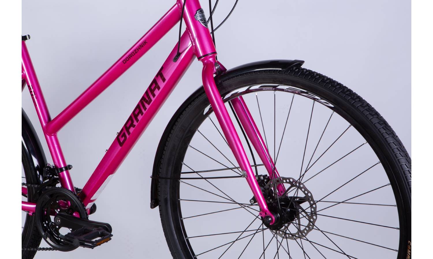 Велосипед Dorozhnik GRANAT W DD 28" размер L рама 20" 2025 фиолетово-розовый 6