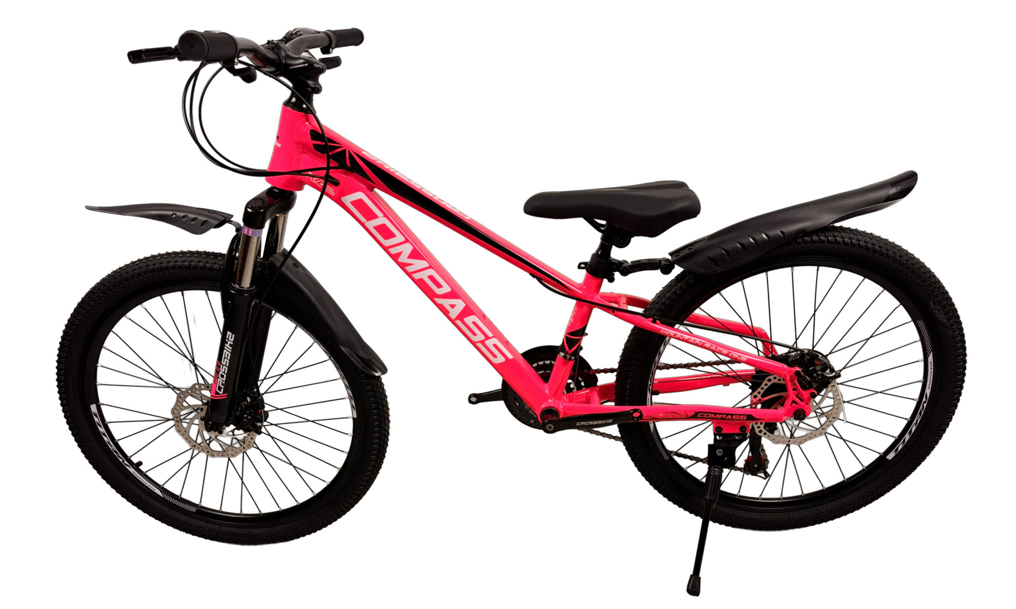 Велосипед CrossBike COMPASS 24", размер XXS, рама 11", год 2026, Розовый-Чёрный 2