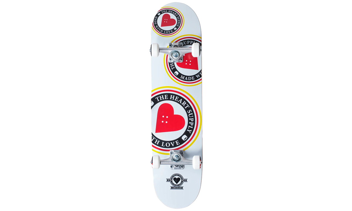 Фотография Cкейтборд Heart Supply Logo Complete Skateboard Orbit 32"x7.75" Белый