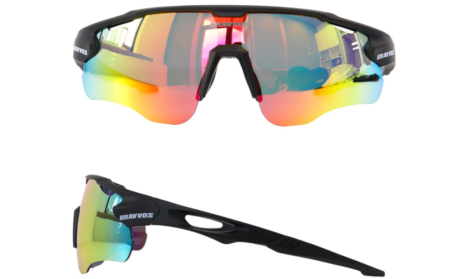 Велоочки BRAVVOS SS-956 с сменными линзами, черные 2