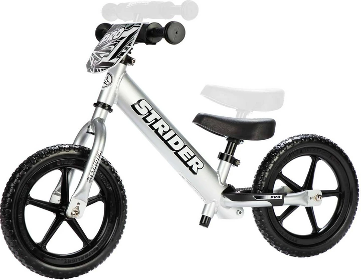 Баланс-байк Strider 12 Pro, Серебристый 4