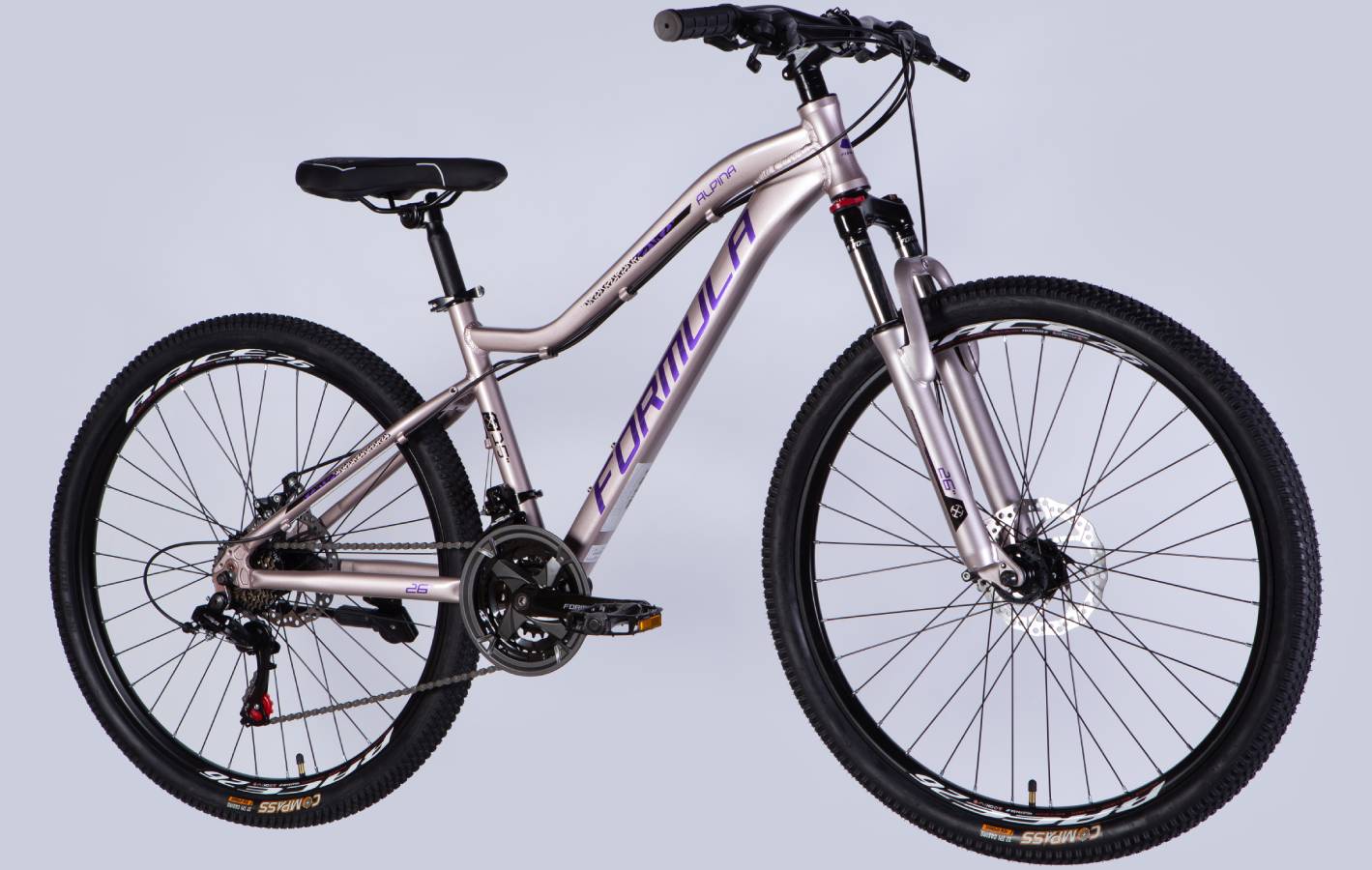 Велосипед Formula ALPINA DD FR 26", розмір S, рама 15", 2025, сріблясто-фіолетовий 3